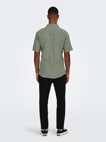 Only & Sons Slim fit Koszula 'Caiden' w kolorze zielony