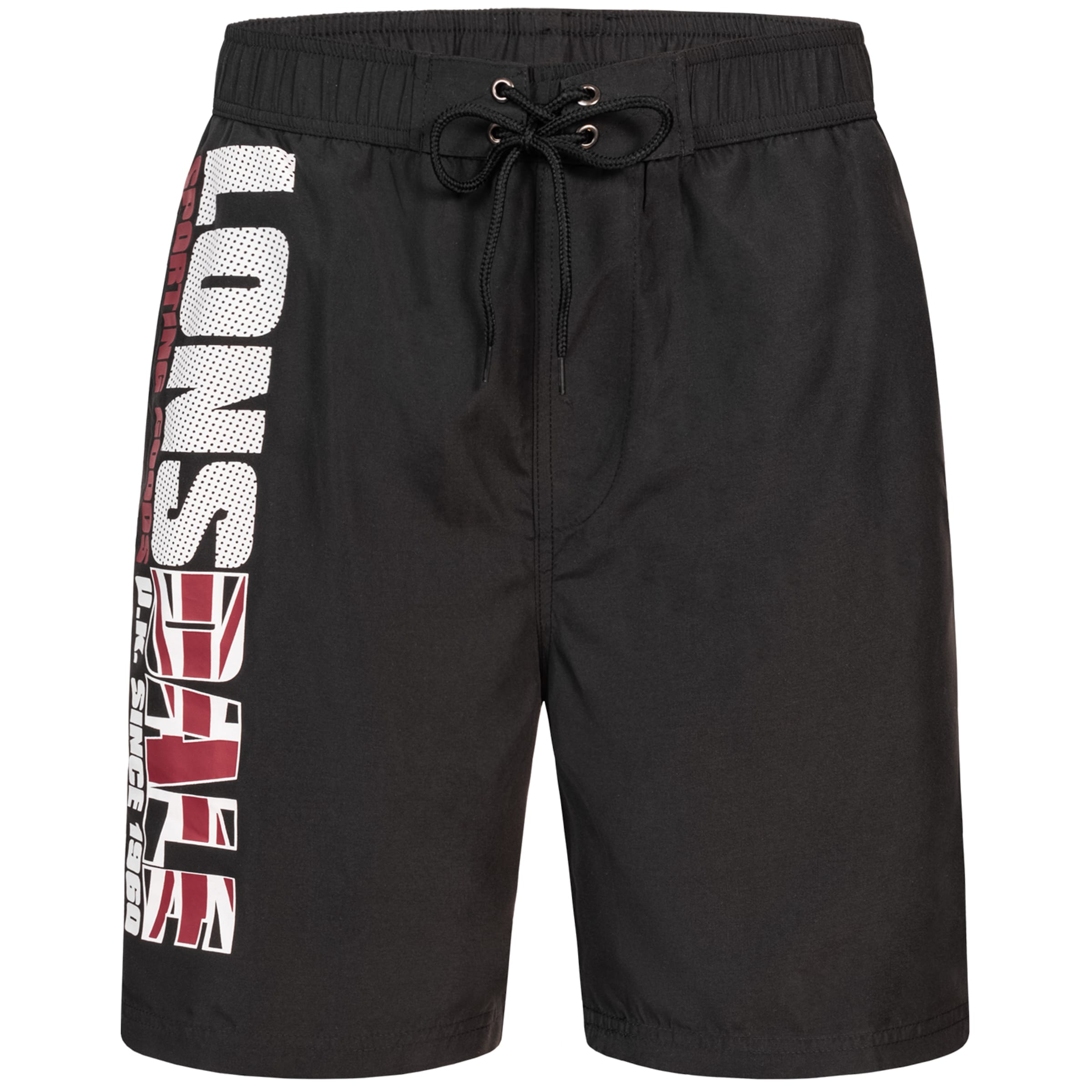 LONSDALE Uimashortsit 'Carnkie' värissä musta: etupuoli