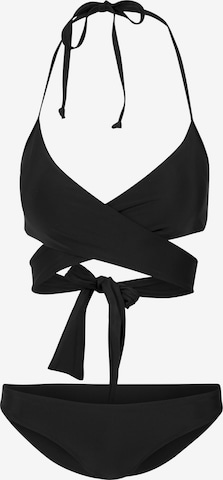 Urban Classics Triangel Bikini in Zwart: voorkant