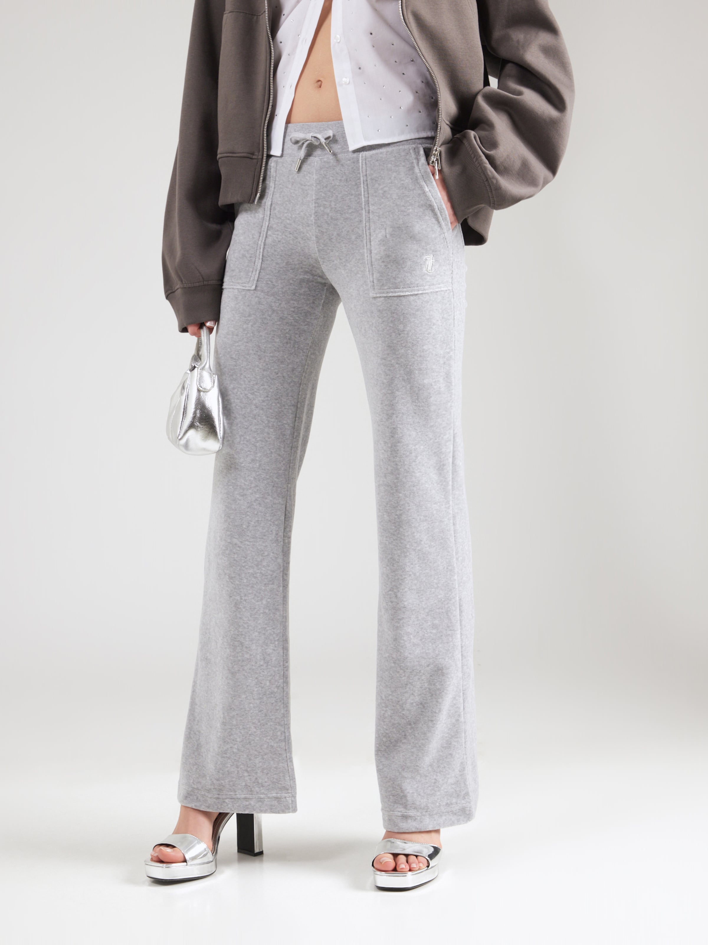Juicy Couture Flared Pants 'LAYLA' in Light Grey | ABOUT YOU
