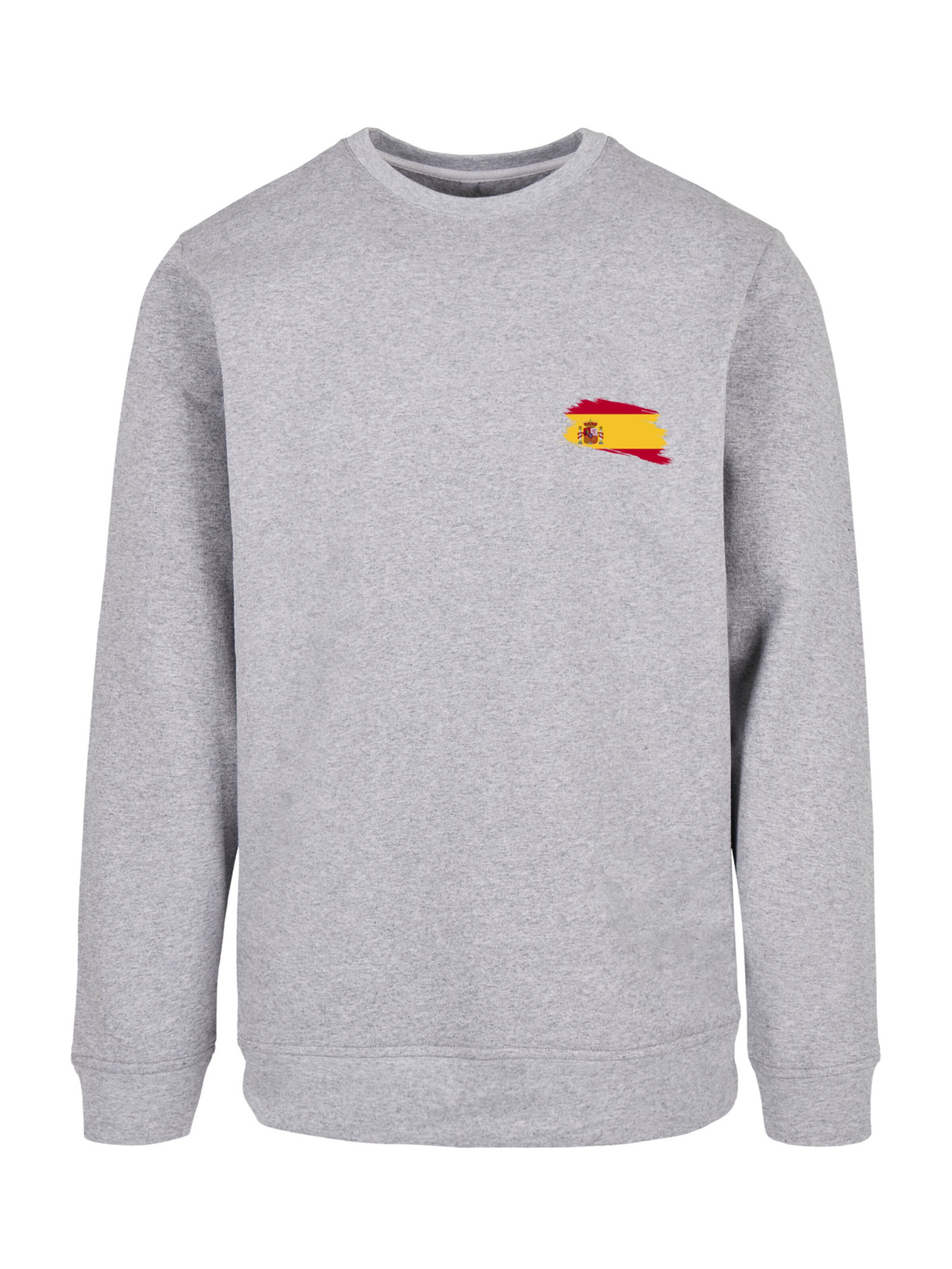 F4NT4STIC Sweatshirt 'Spain Spanien Flagge' in Grijs: voorkant