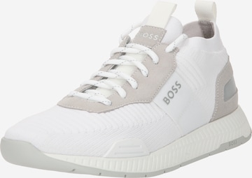 Baskets basses 'Titanium' BOSS Black en blanc : devant