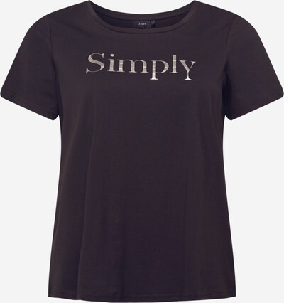 Zizzi Camiseta 'ECHERIE' en negro / plata, Vista del producto