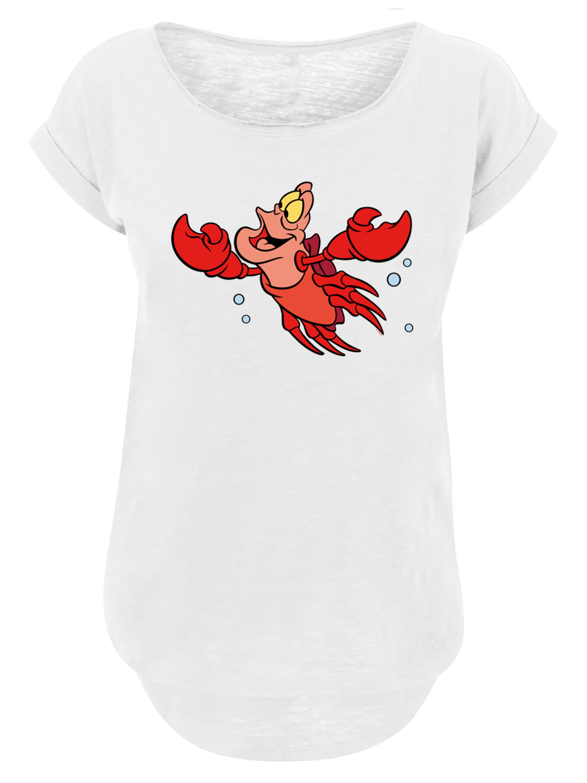 T-shirt 'Disney The Little Mermaid Sebastian Bubbles' F4NT4STIC en blanc : devant