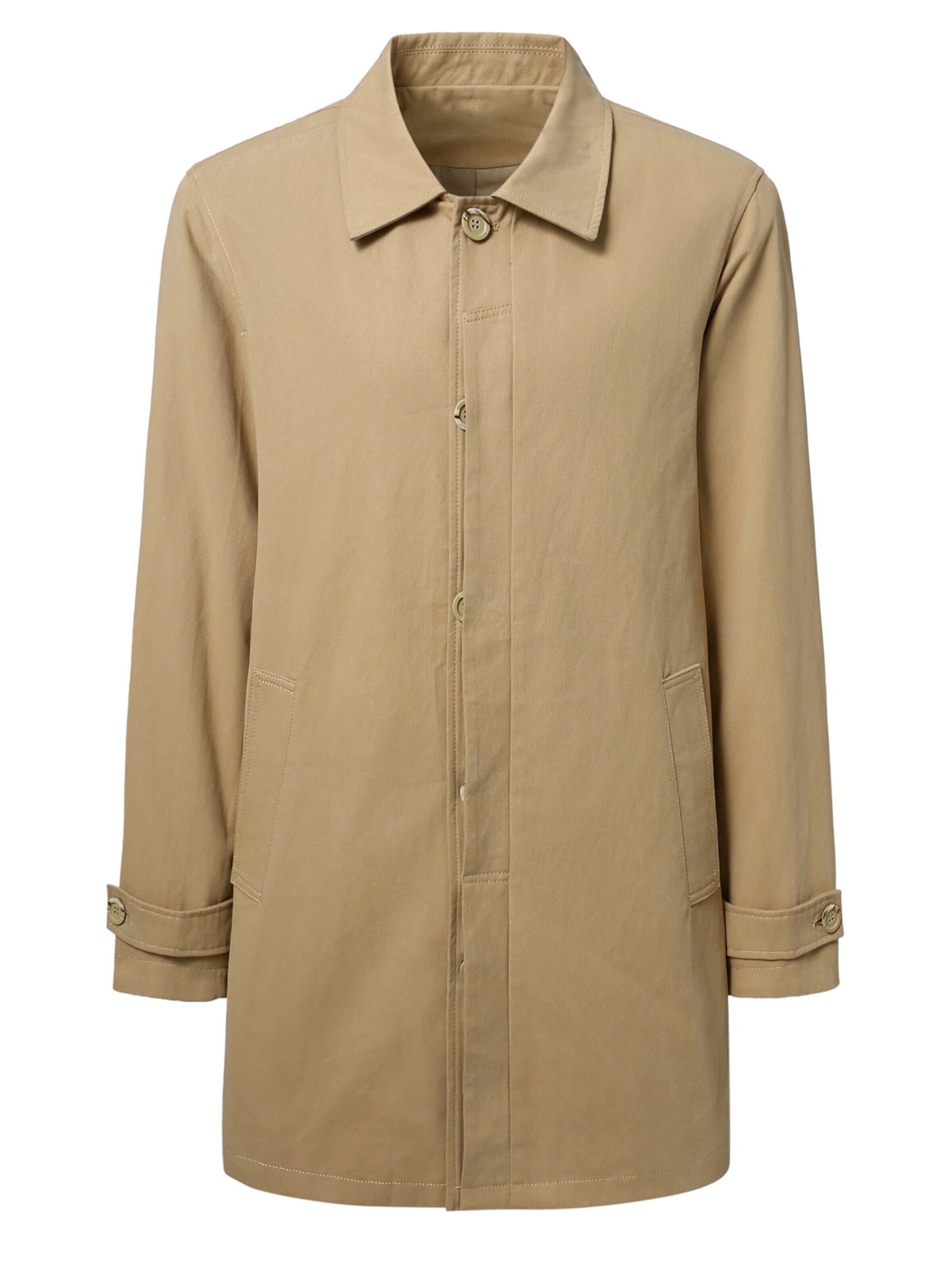 ALLTHEMEN Between-Seasons Coat 'Nebel' in Green: front