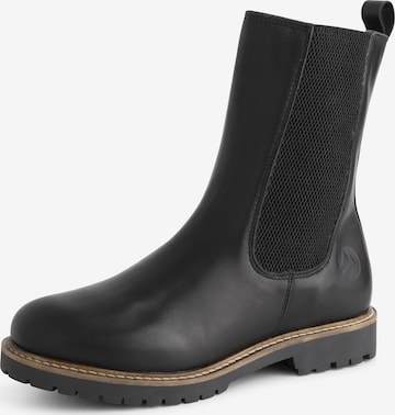 Travelin Chelsea boots 'Lemming  ' in Zwart: voorkant