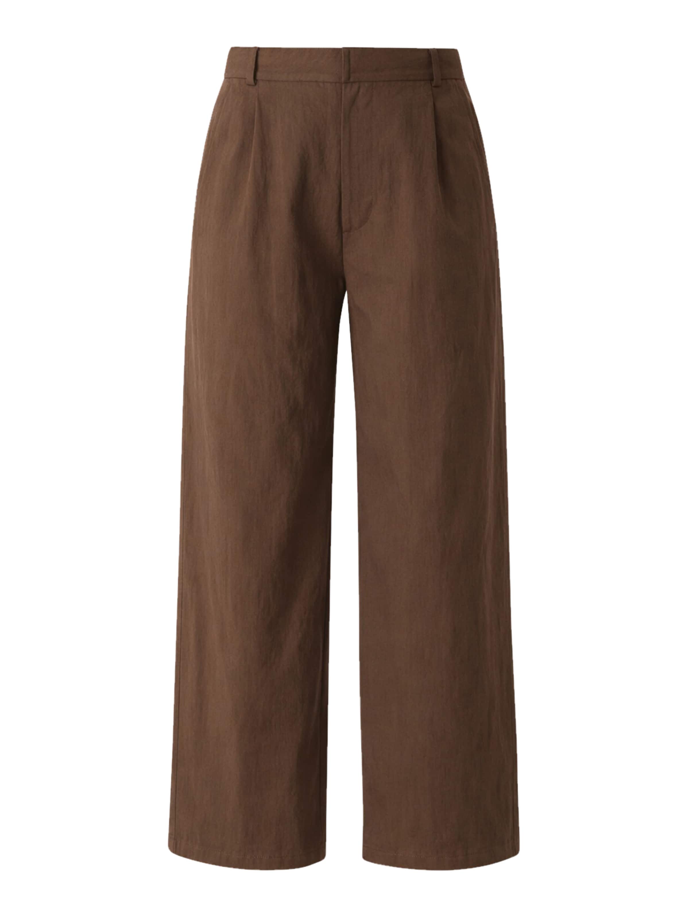 BRAVE SOUL Loose fit Pleat-Front Pants in Brown: front