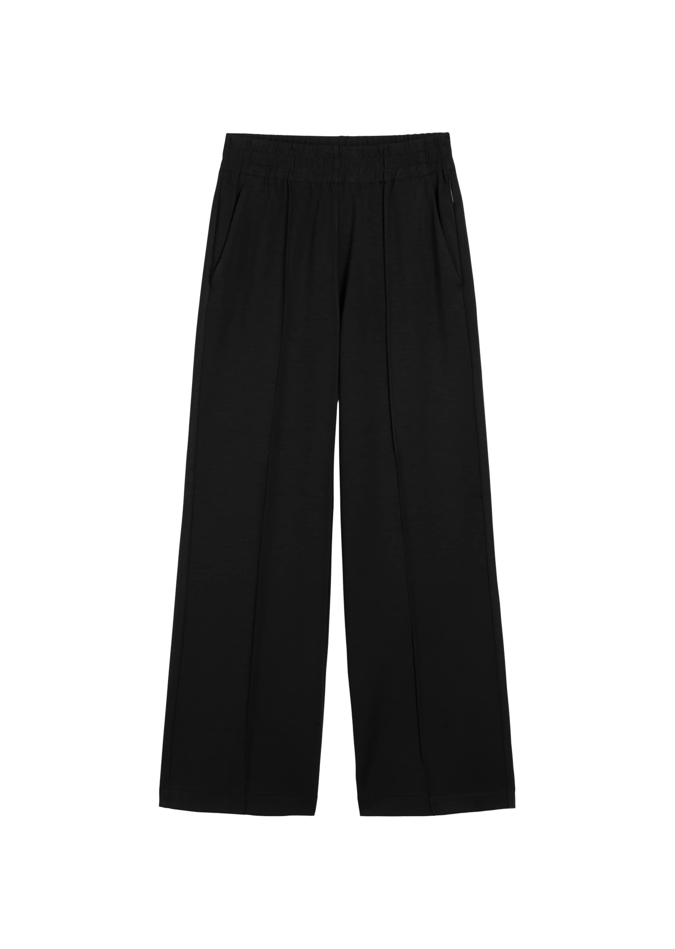 Marc O'Polo DENIM Loosefit Pantalon in Zwart: voorkant