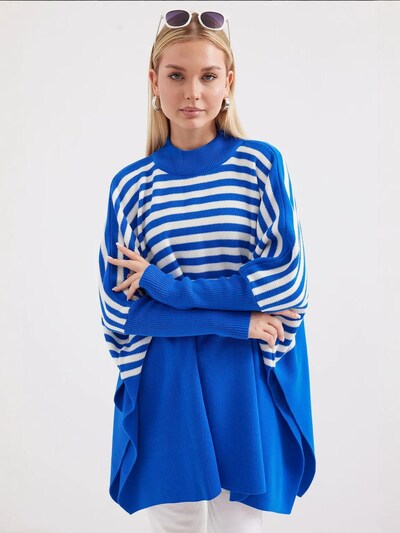Bigdart Pulover 'Pullover' v velikosti S-M  | progasto modra barva, Prikaz izdelka
