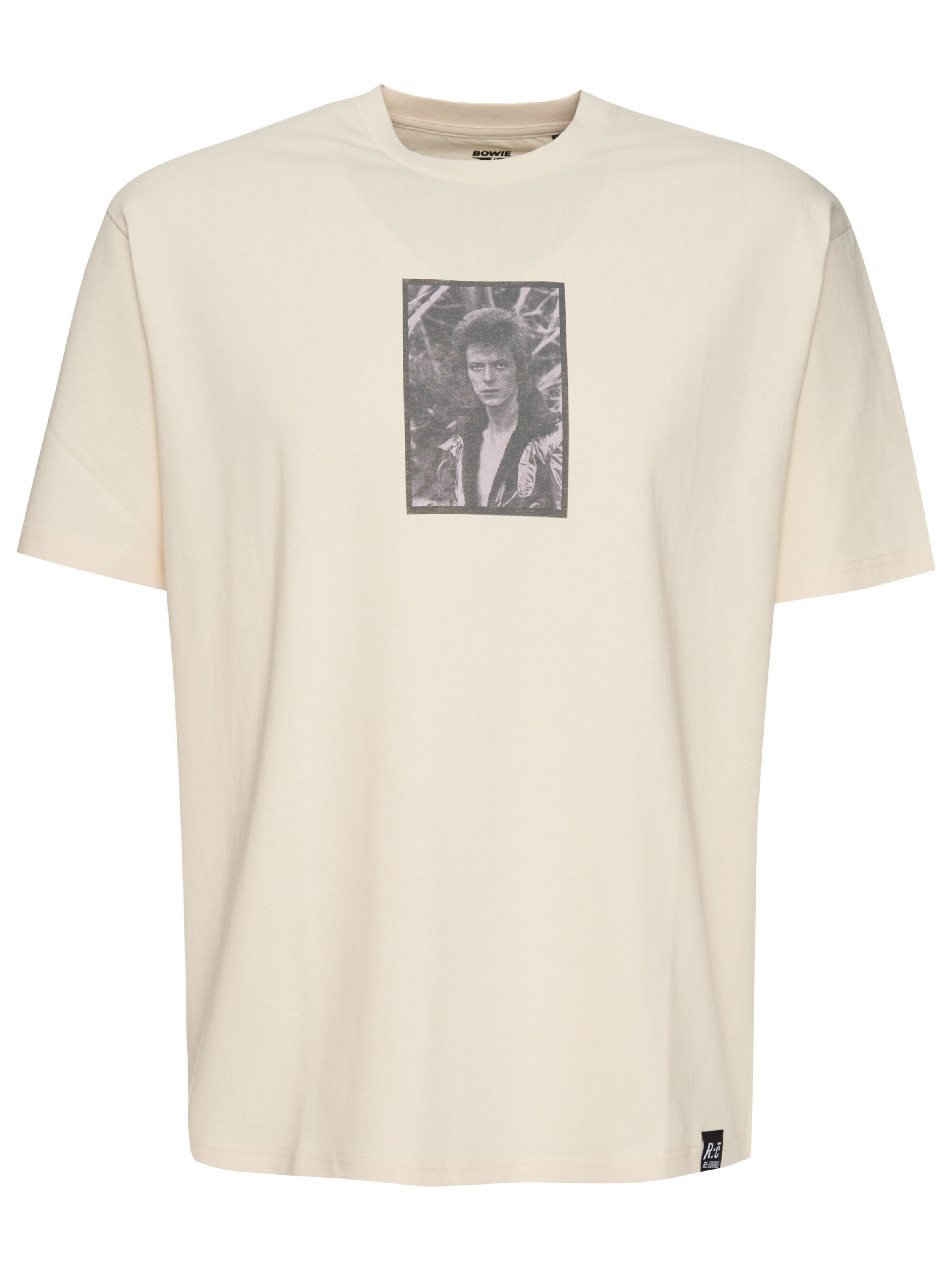 Recovered Shirt 'David Bowie King Of Rock Relaxed' in Beige: front