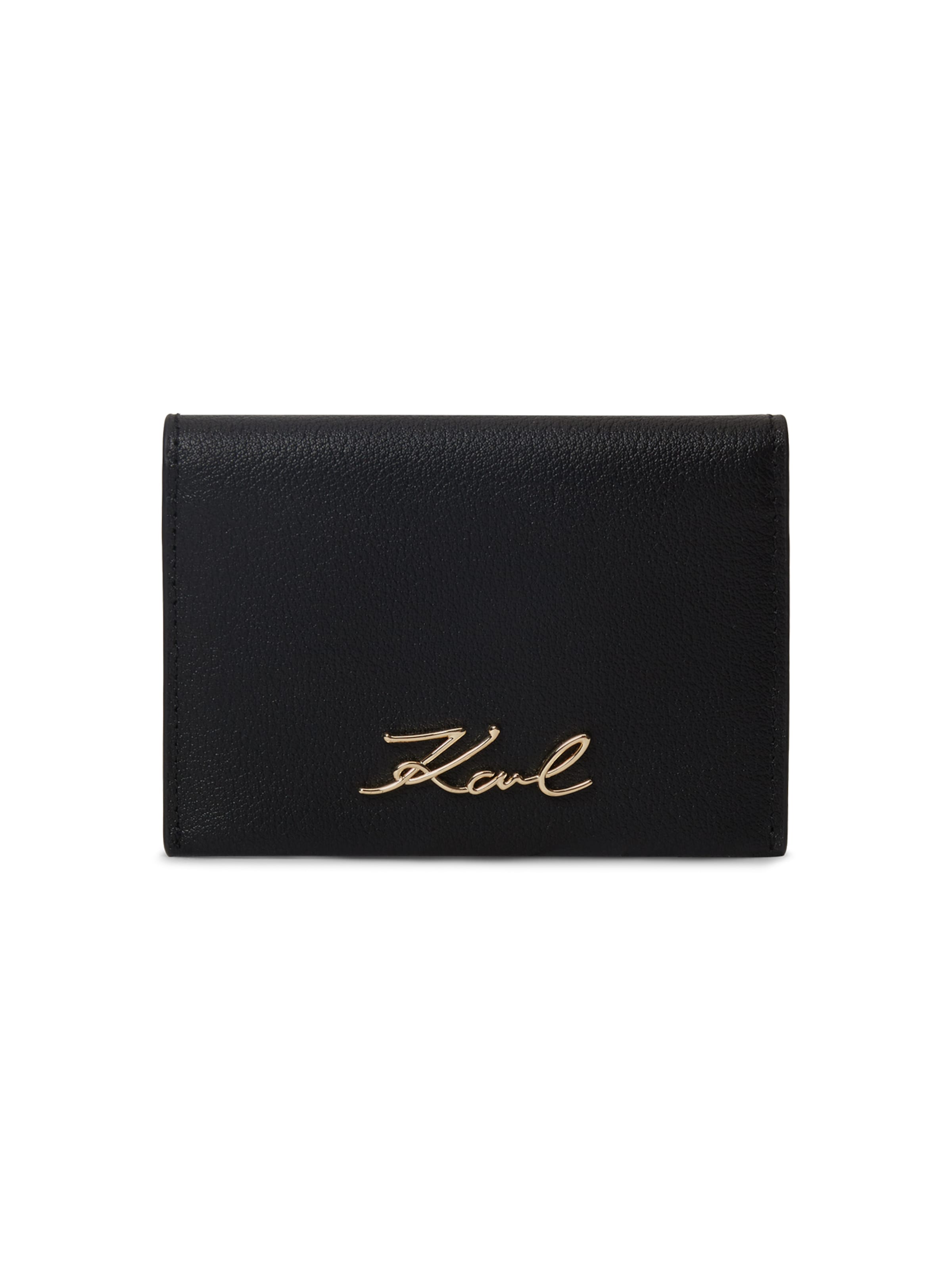 Karl Lagerfeld Kartenetui ' K/Signature Klappbares Kartenetui ' in Schwarz: Vorderseite