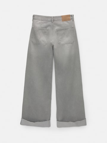 Wide Leg Jean Pull&Bear en gris