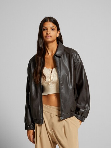 Bershka Between-Season Jacket in Brown: front