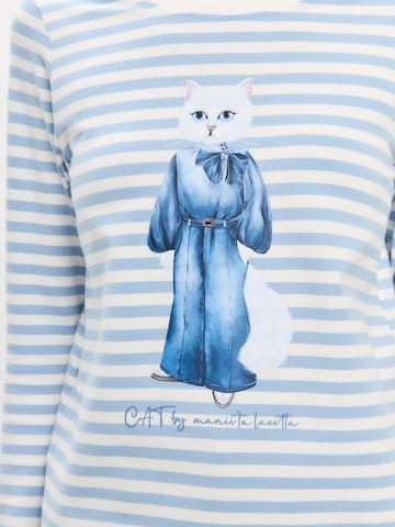 Cat e Lolette Shirts 'Cat in a Denim Suit' i blå