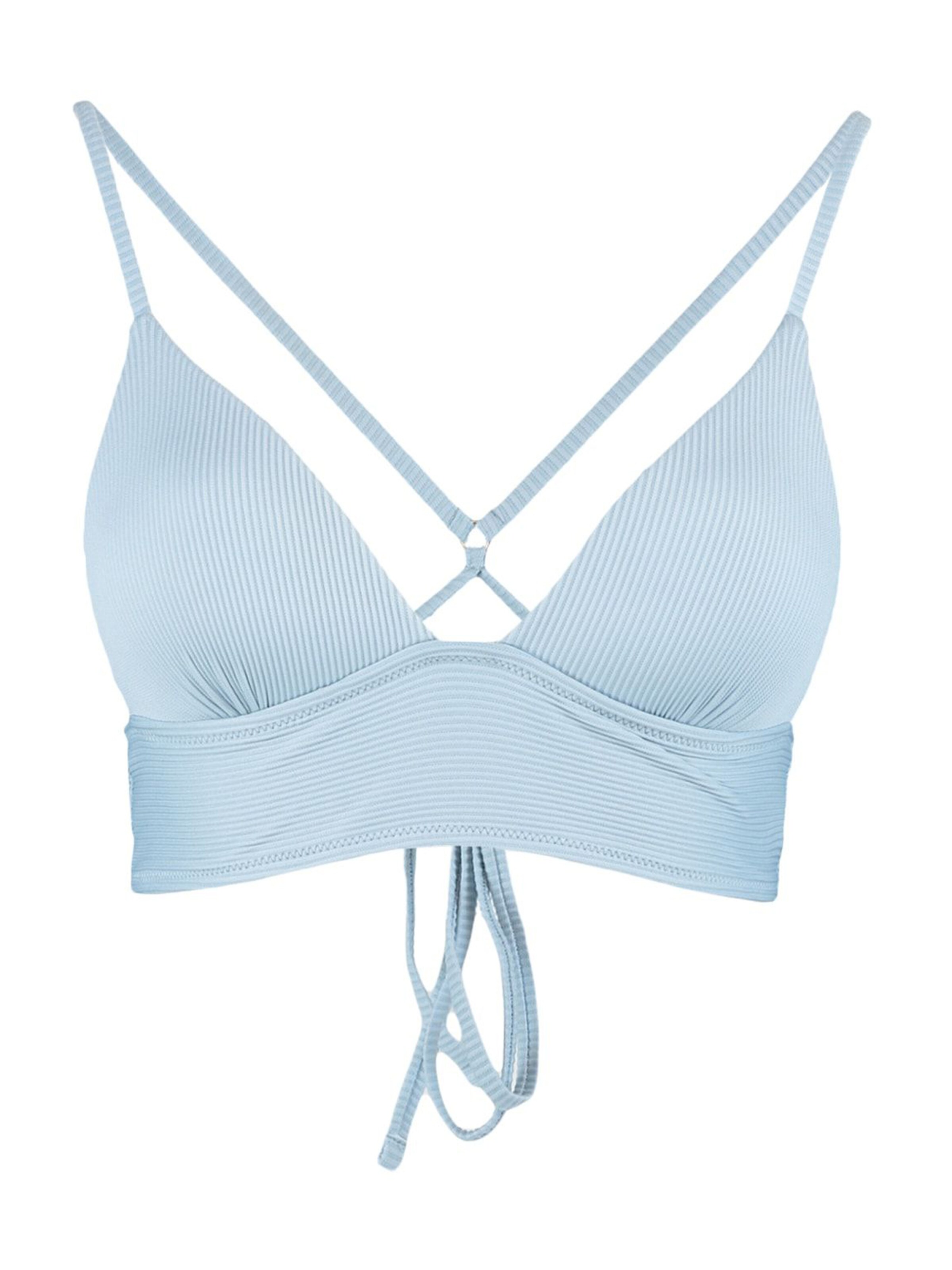 Trendyol Trikotni nedrčki Bikini zgornji del | modra barva: sprednja stran