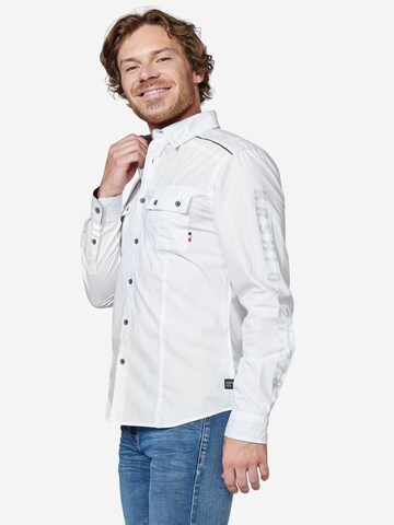 KOROSHI Regular fit Button Up Shirt in White: front