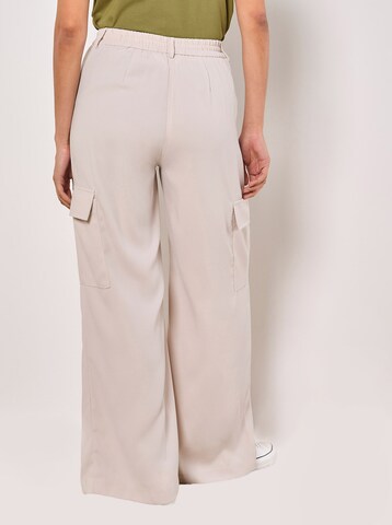 Apricot Wide Leg Wide Leg Fluid Cargo Trousers ' ' in Beige