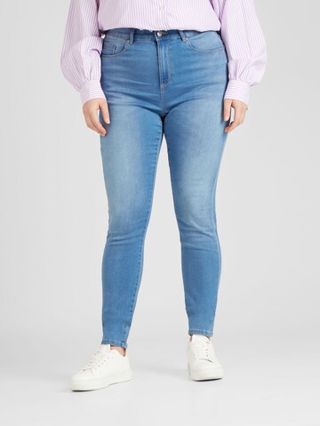 ONLY Carmakoma Skinny Jeans 'AUGUSTA' in Blauw: voorkant