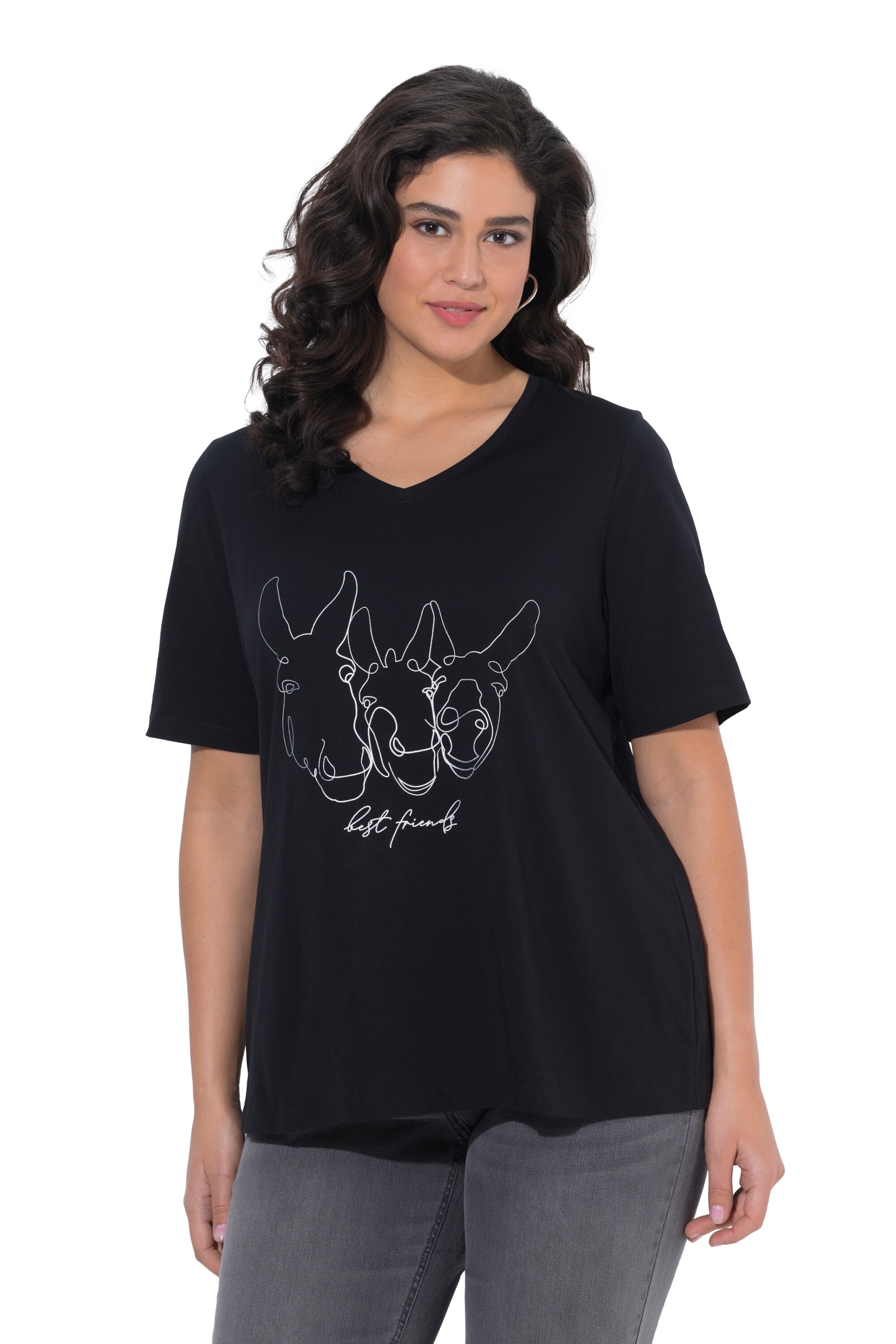 Ulla Popken Shirt in Black: front