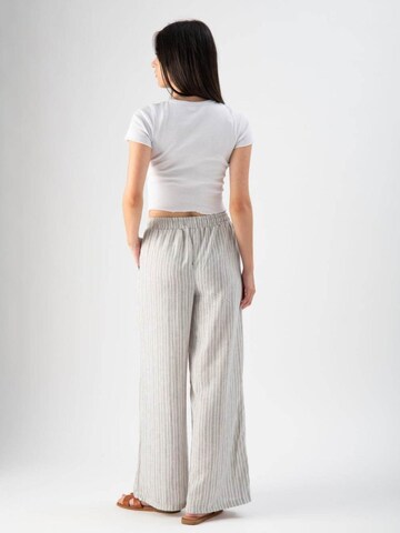 MND Regular Pants 'Striped linen trousers' in Grey