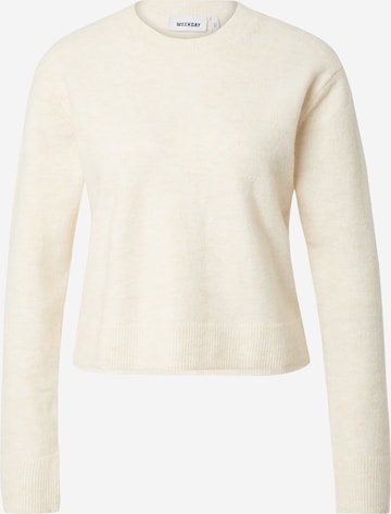 Pull-over 'Ayla' WEEKDAY en beige : devant