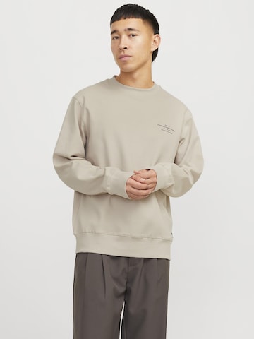 JACK & JONES Sweatshirt 'JPRCCChad' in Beige: voorkant
