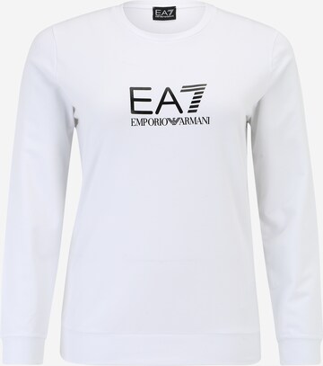 Felpa di EA7 Emporio Armani in bianco: frontale