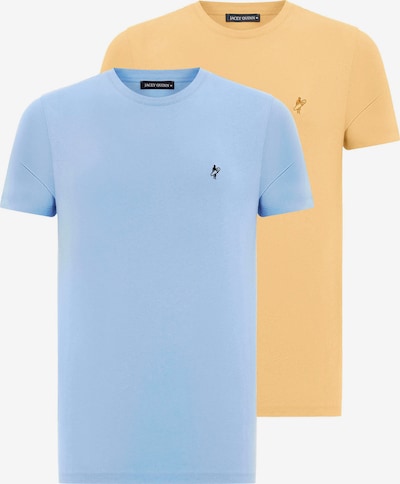 Marškinėliai iš Jacey Quinn, spalva – nakties mėlyna / šviesiai mėlyna / šafrano spalva / šviesiai oranžinė, Prekių apžvalga