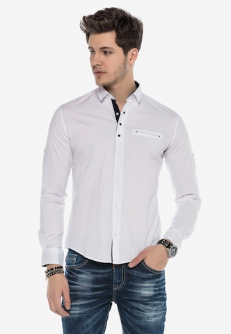 CIPO & BAXX Regular fit Button Up Shirt in White: front