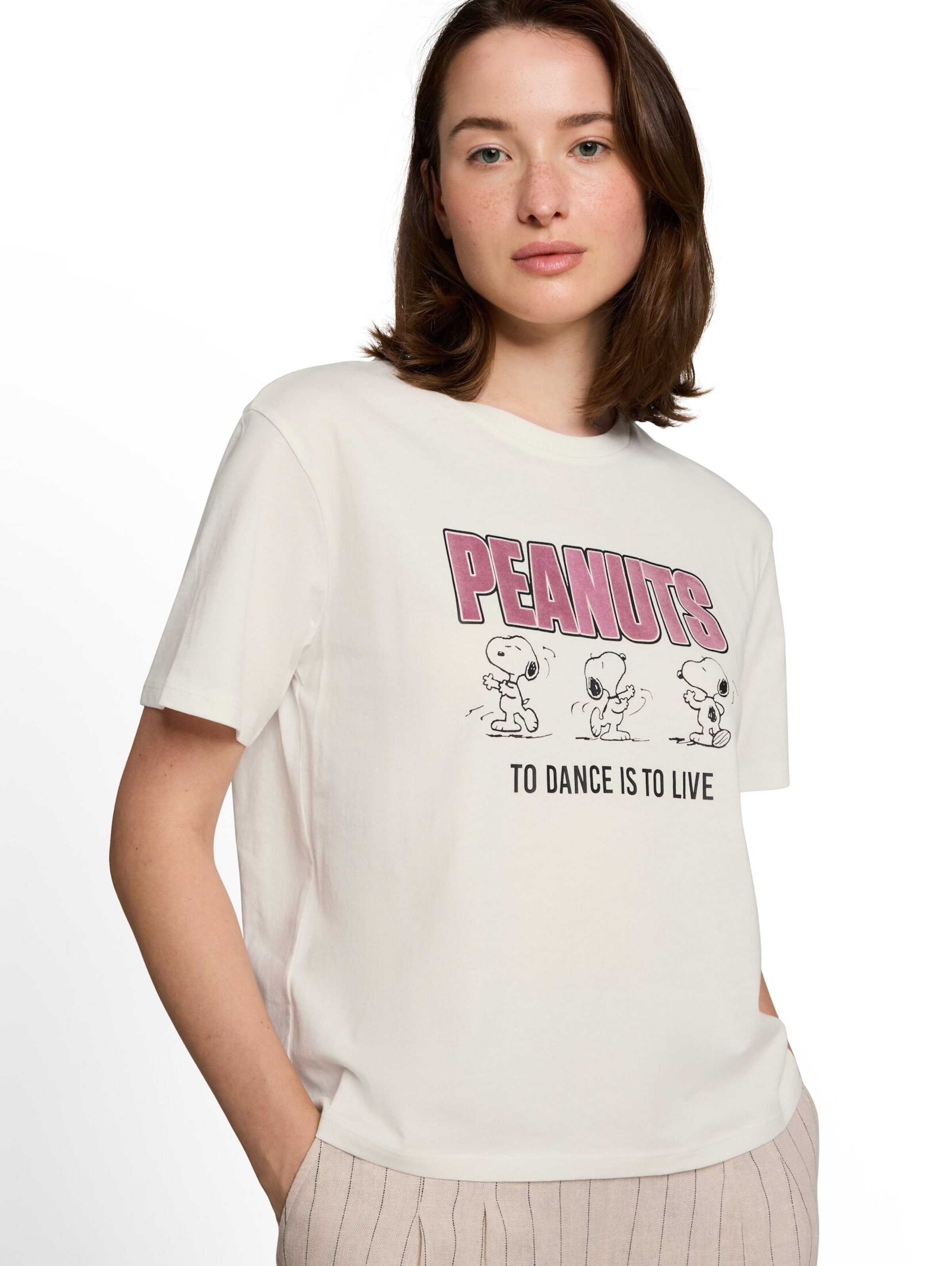 Tricou 'Peanuts' de la TOM TAILOR DENIM pe alb