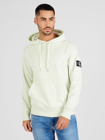 Sweat-shirt Calvin Klein Jeans en vert : devant