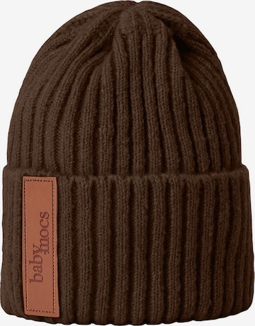 BabyMocs Beanie in Brown: front