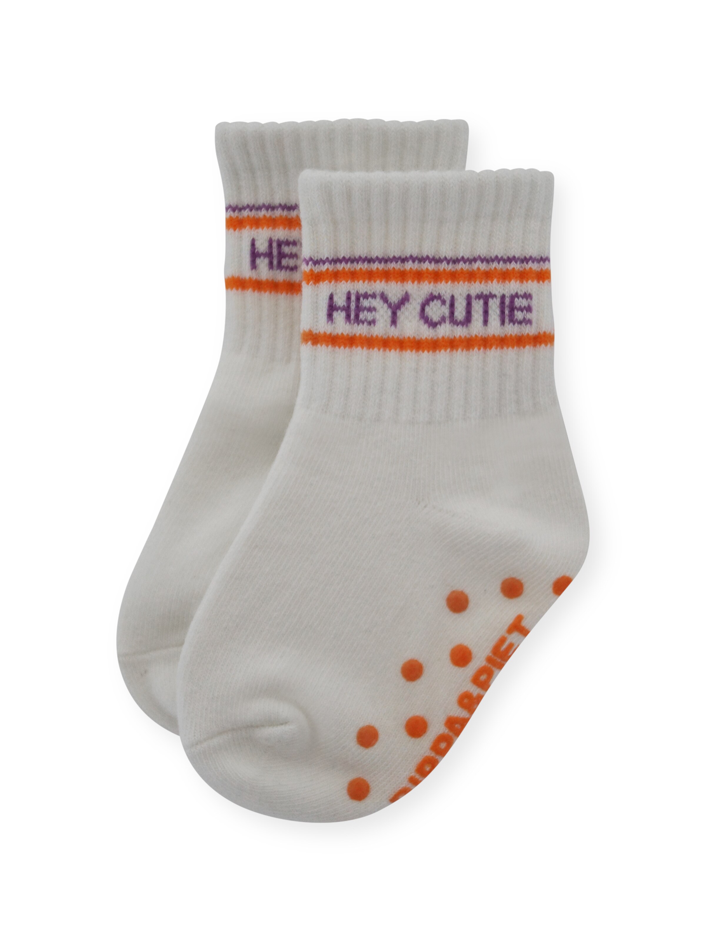 Pippa & Piet Socken 'Hey Cutie'‌ in Orange: Vorderseite