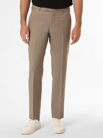 JOOP! Regular Pleated Pants 'Brad' in Brown: front