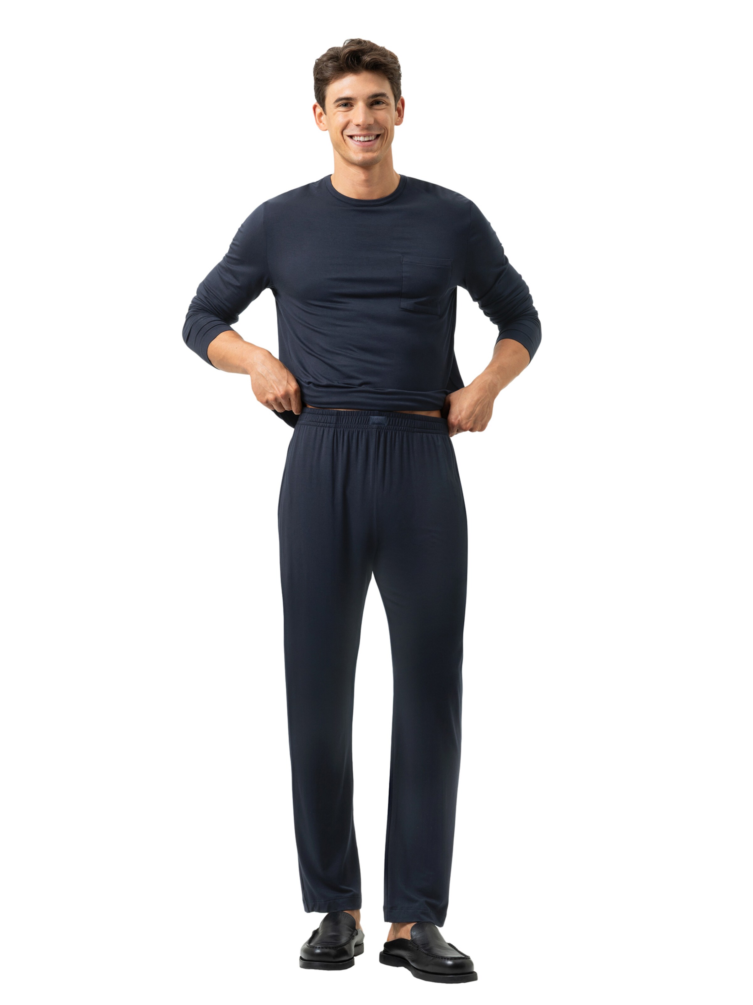 Mey Pyjamabroek 'Jefferson' in Blauw