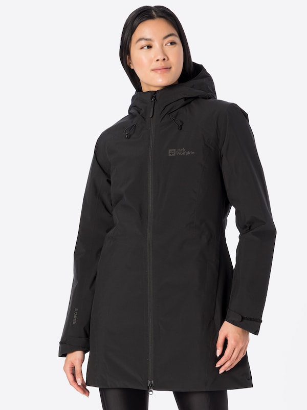 JACK WOLFSKIN Raincoat 'Heidelstein' in Black