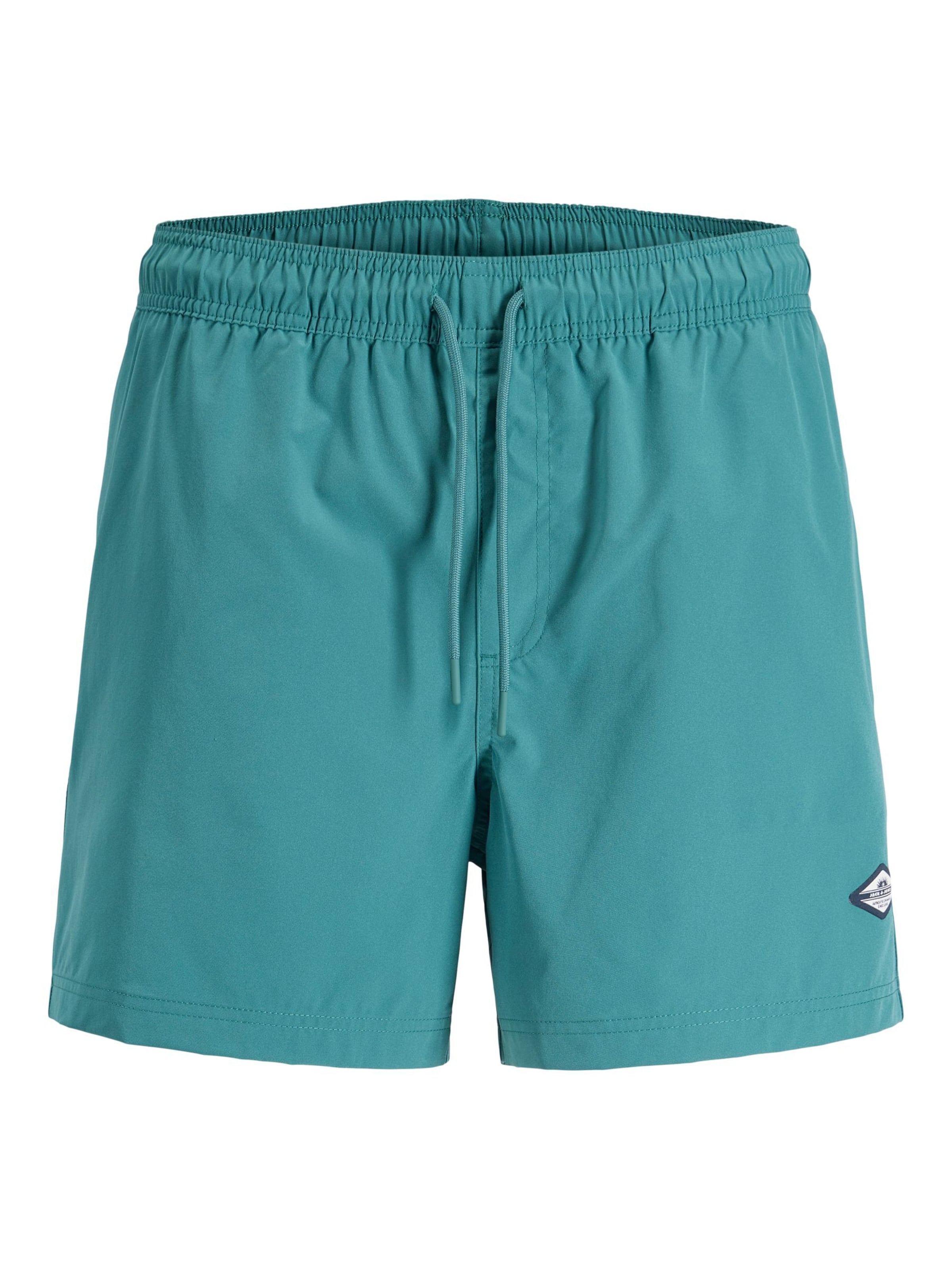 JACK & JONES Plavecké šortky 'JPSTMaui Tropic' – zelená: přední strana