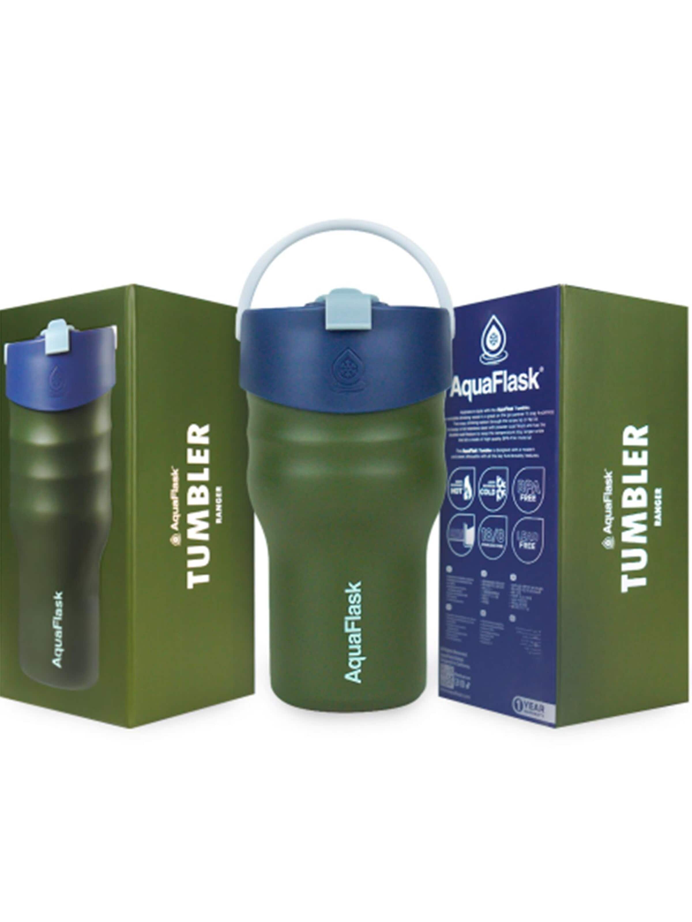 AquaFlask Láhev na vodu 'AquaFlask Termoláhev TUMBLER 591 ml' – zelená