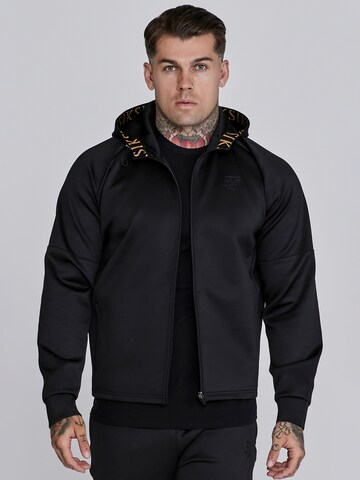 SikSilk Zip-Up Hoodie in Black: front
