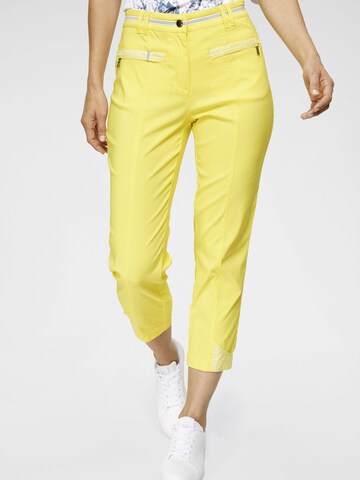 Coupe slim Pantalon à plis Navigazione en jaune : devant