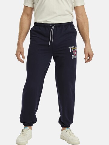 Jan Vanderstorm Tapered Sportbroek ' Thibor ' in Blauw: voorkant