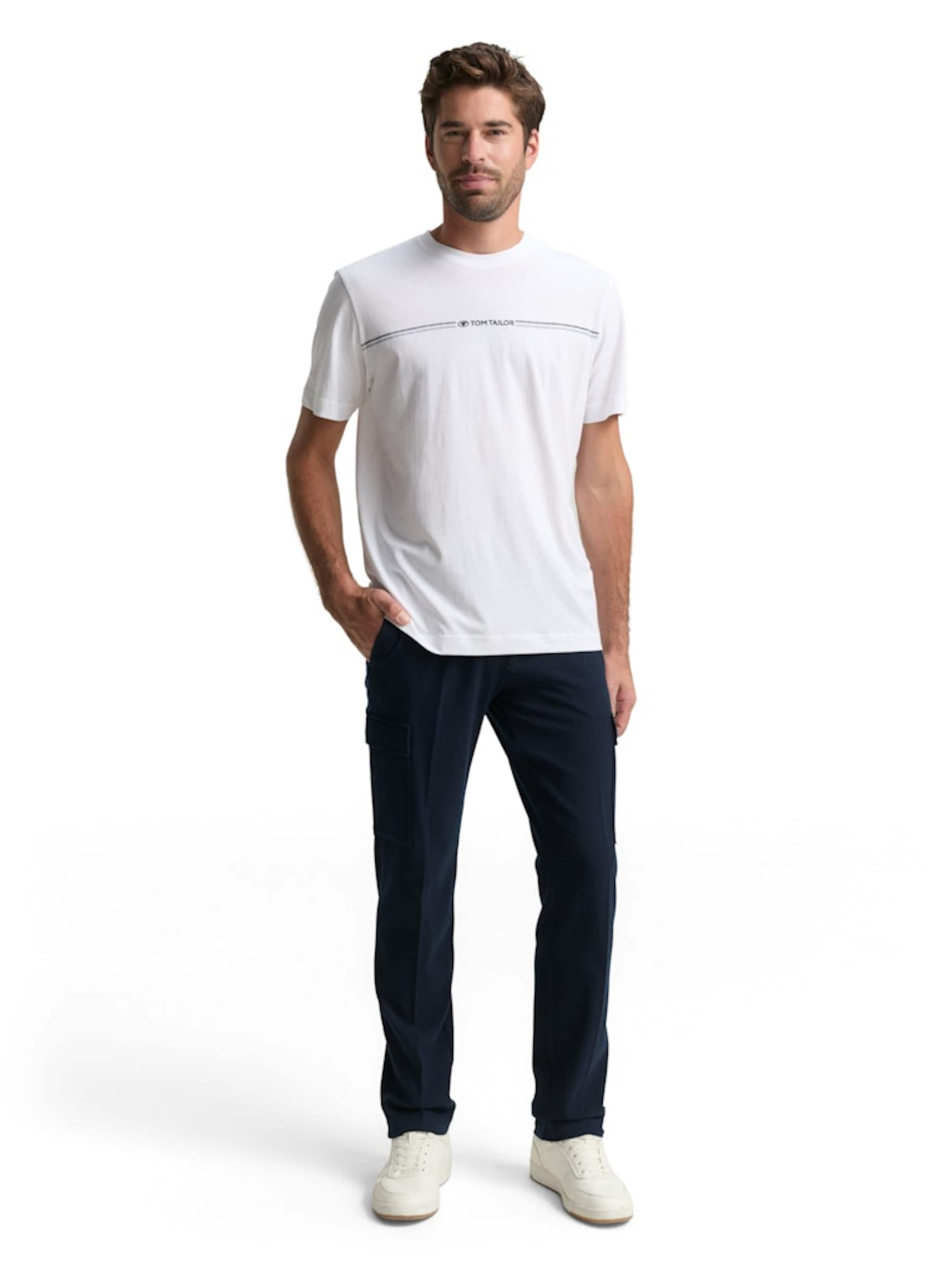 TOM TAILOR - Regular Calças com vincos em azul