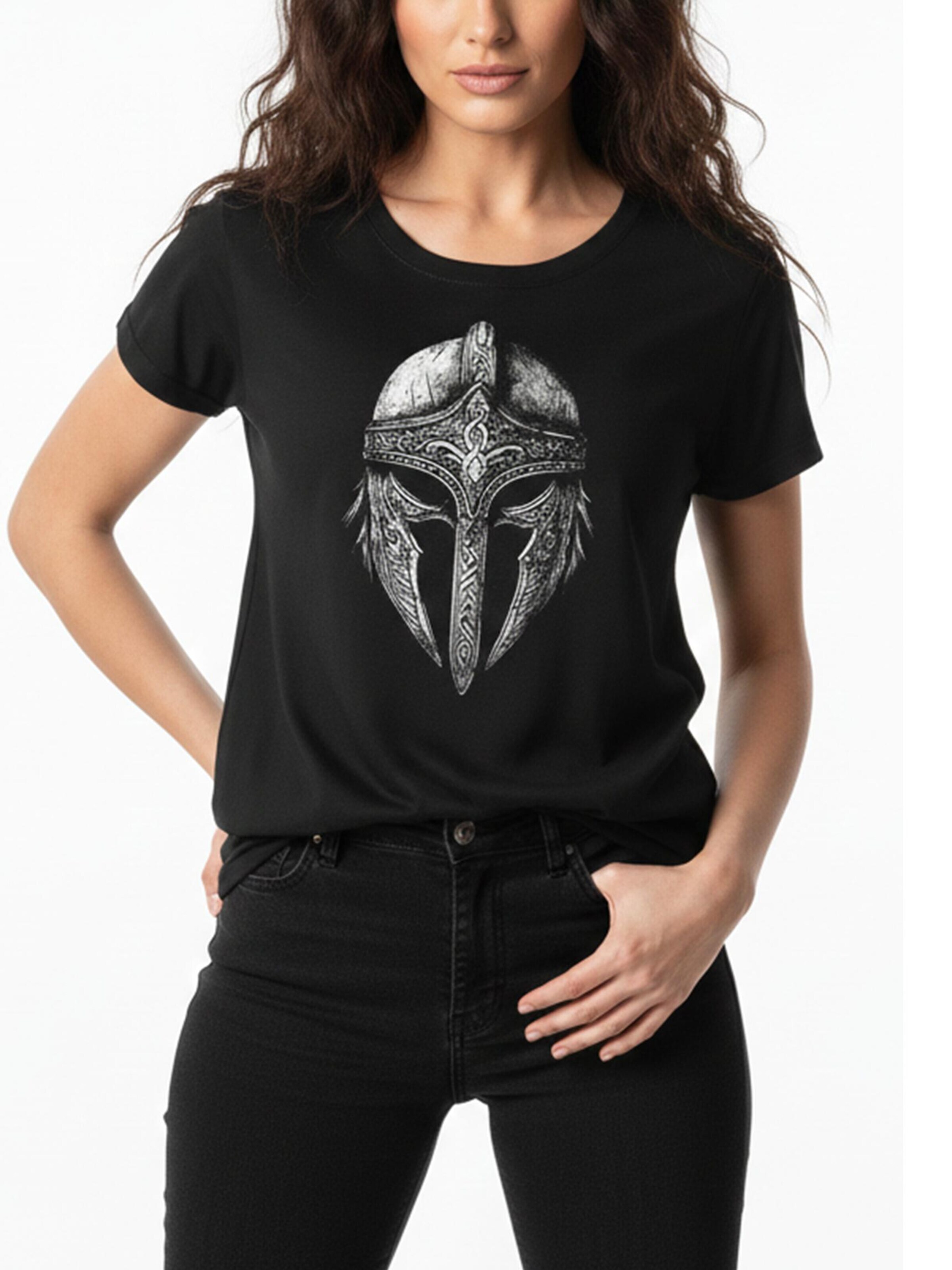 MAKAYA Shirt 'Vikinger Helm' in Black