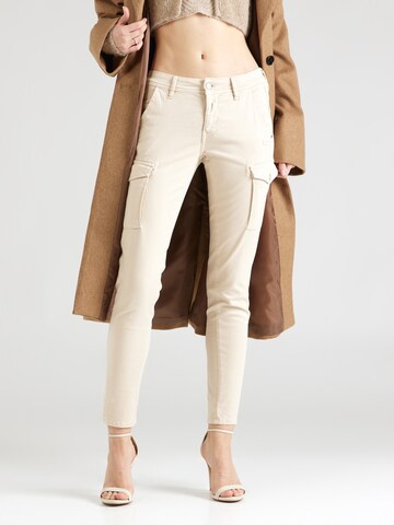 Coupe slim Jeans cargo 'Amelie' Gang en beige : devant