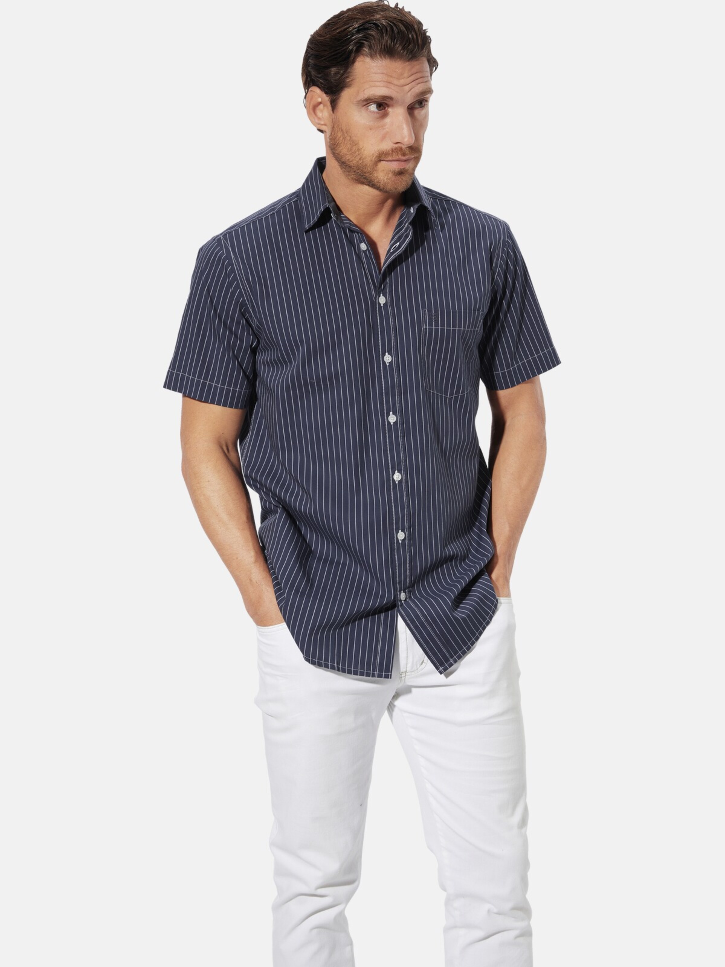 BABISTA Regular fit Button Up Shirt 'Napoleo' in Blue