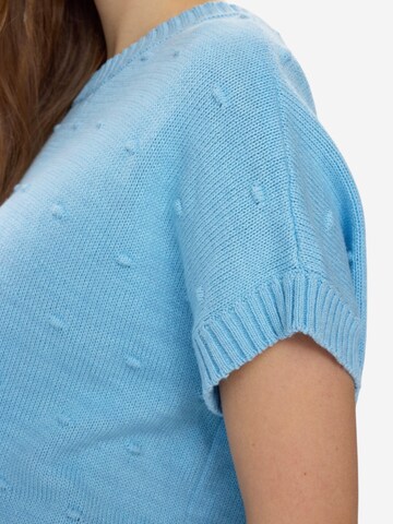 NÜMPH Strickpullover mit Halbarm 'NULISANA PULLOVER' in Blau