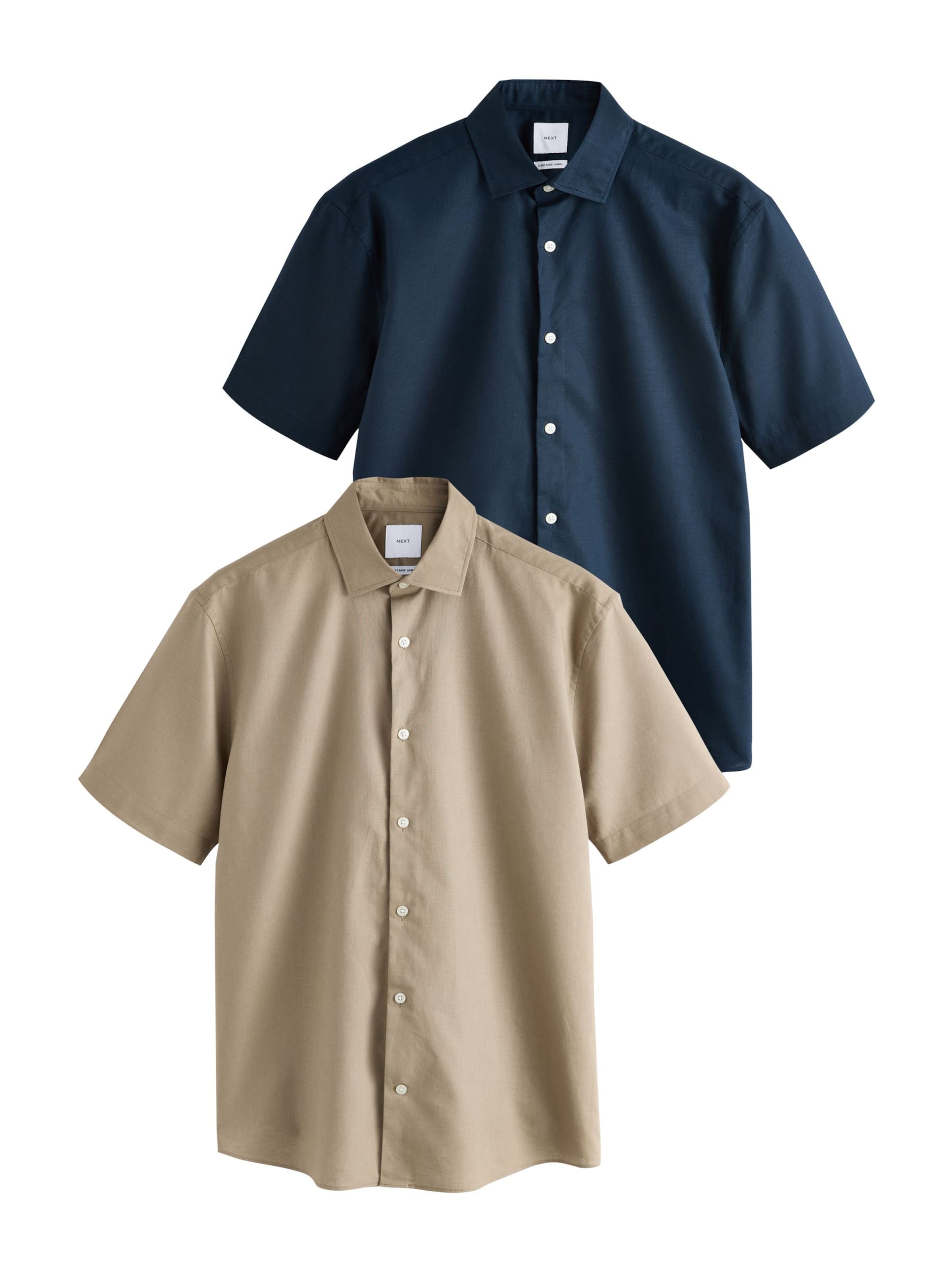 Next Regular fit Overhemd in Beige: voorkant