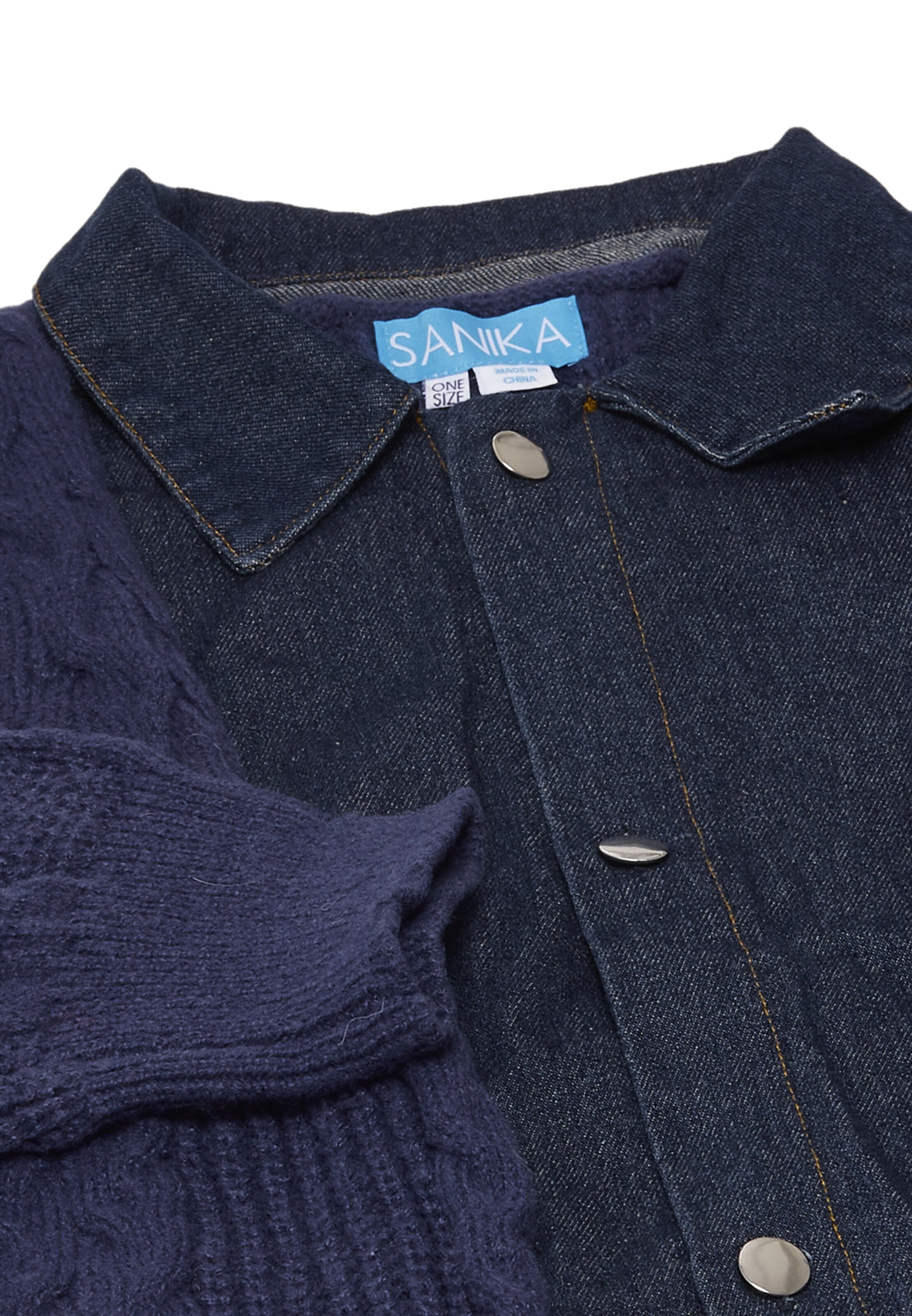 SANIKA - Casaco de malha em azul