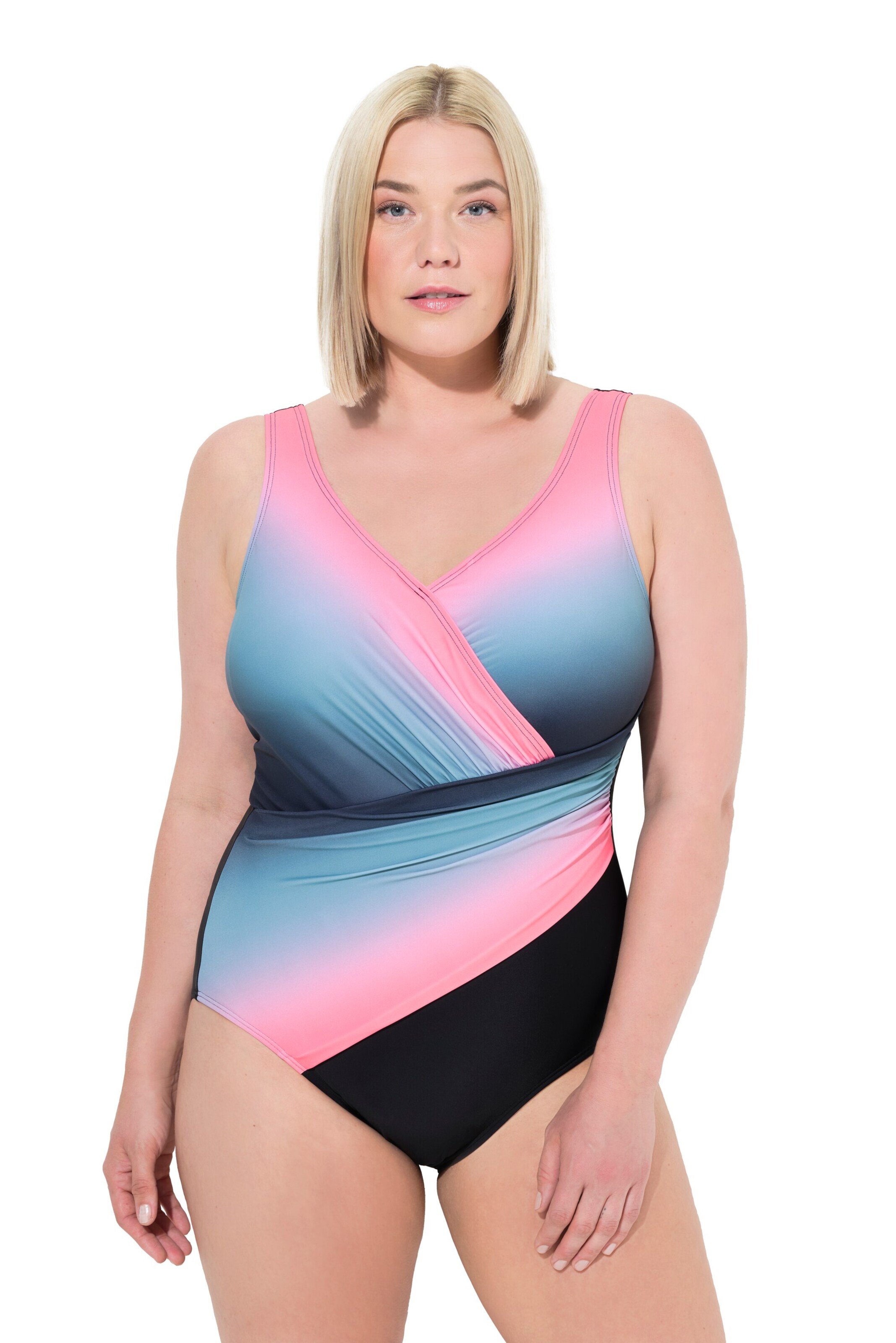 Ulla Popken Bustier Badpak in Gemengde kleuren: voorkant