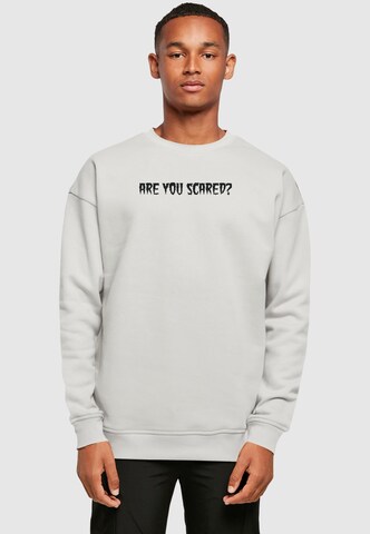 Merchcode Sweatshirt 'Halloween - Are You Scared' in Grey: front